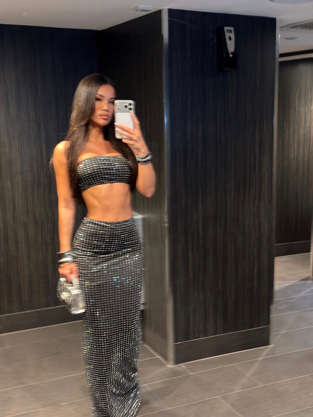 Abbie Diamanté Two Piece - Black (SALE)