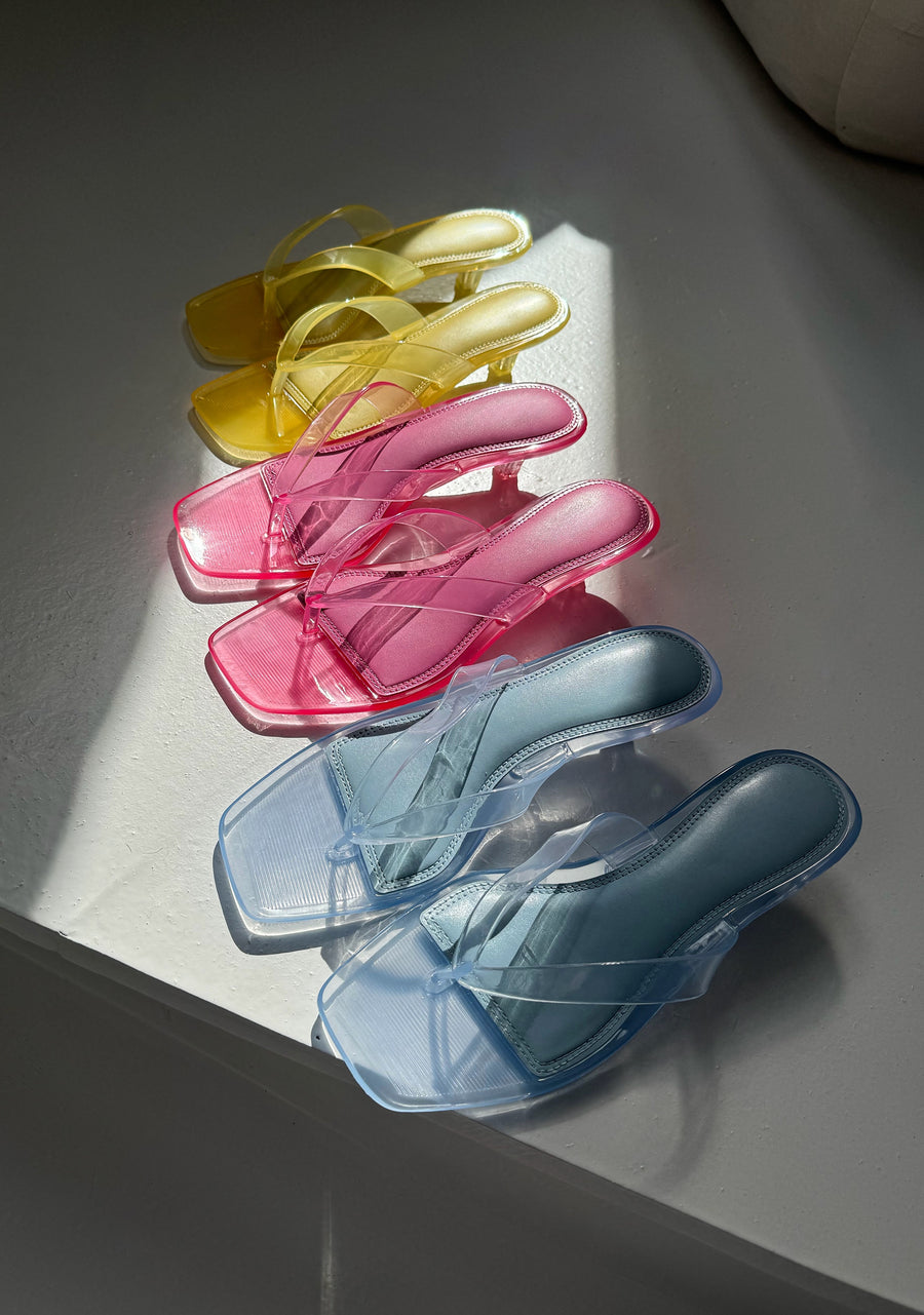 Jelly Thong Heels - Yellow