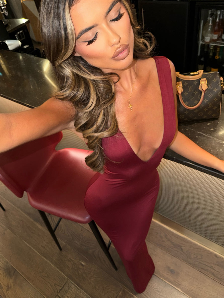 Sasha Sculpt Dress - Cherry