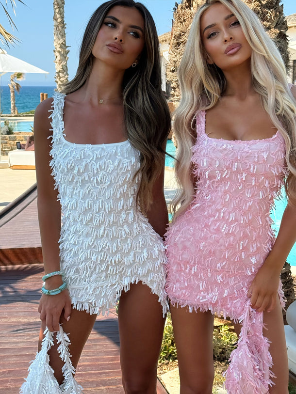 Khloe Dress & Bag - White