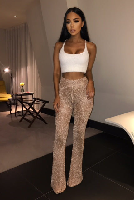 Sequin Flare Pants for Women