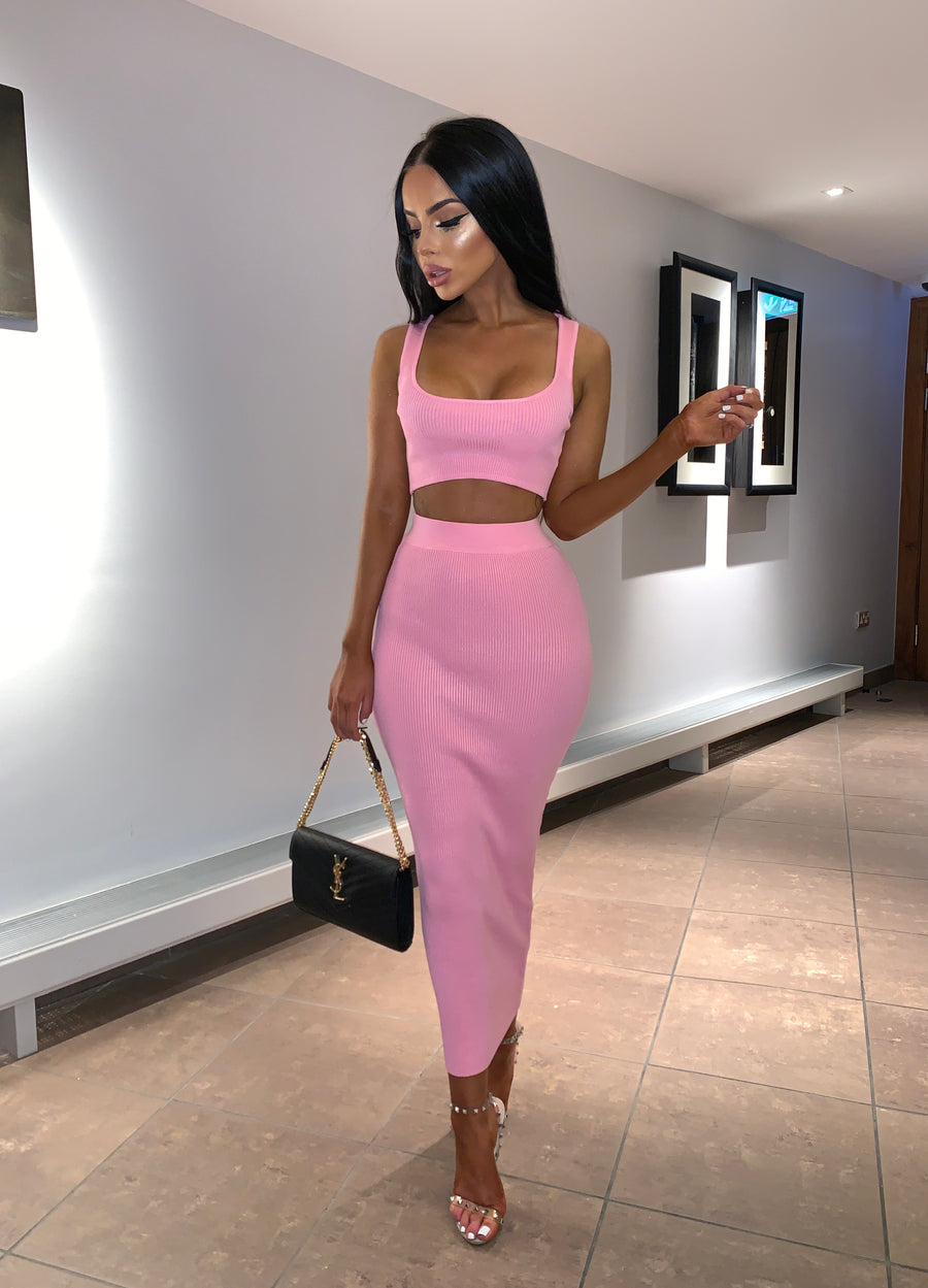 Kimberley Ribbed Two Piece - Rose (SALE)