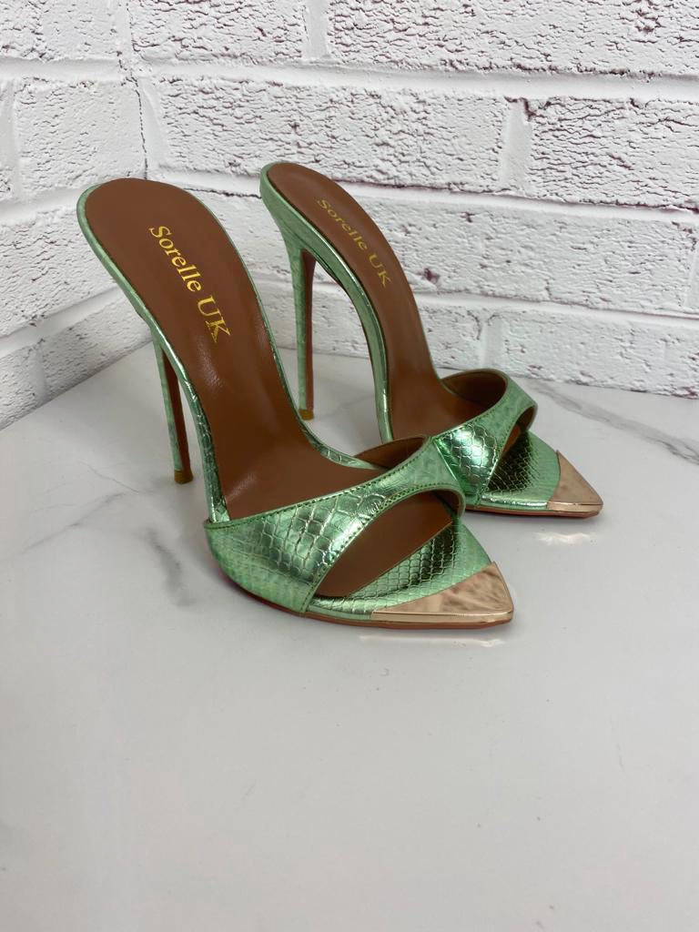 Sorelle Naked Luxe Heels - Emerald