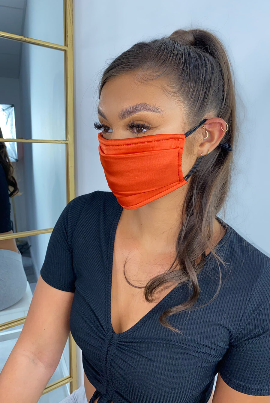 Reusable Face Mask - Orange Silk (SALE)
