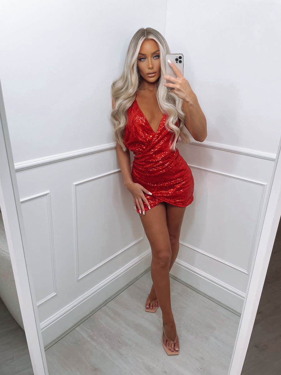 Blakely Sequin Dress - Red (SALE)