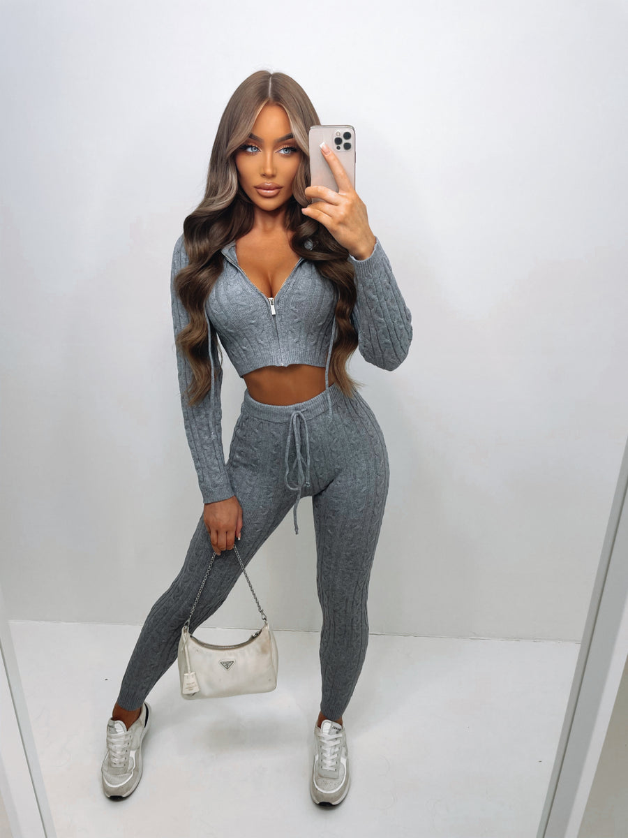 Lola Knitted Two Piece - Grey (SALE)