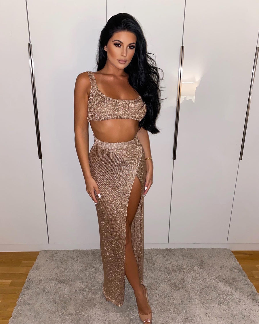 Rose gold clearance two piece outfit